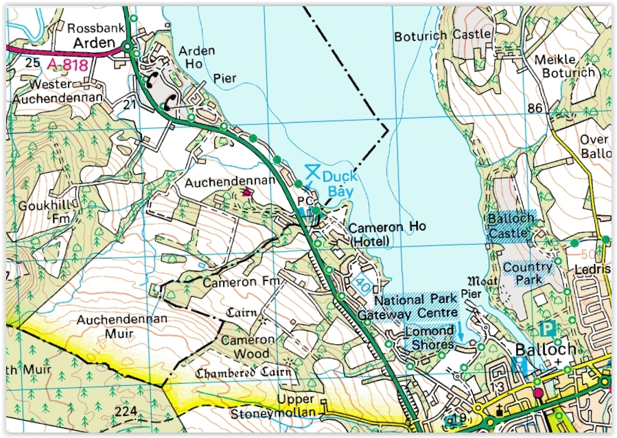 Map of Balloch and Loch Lomond