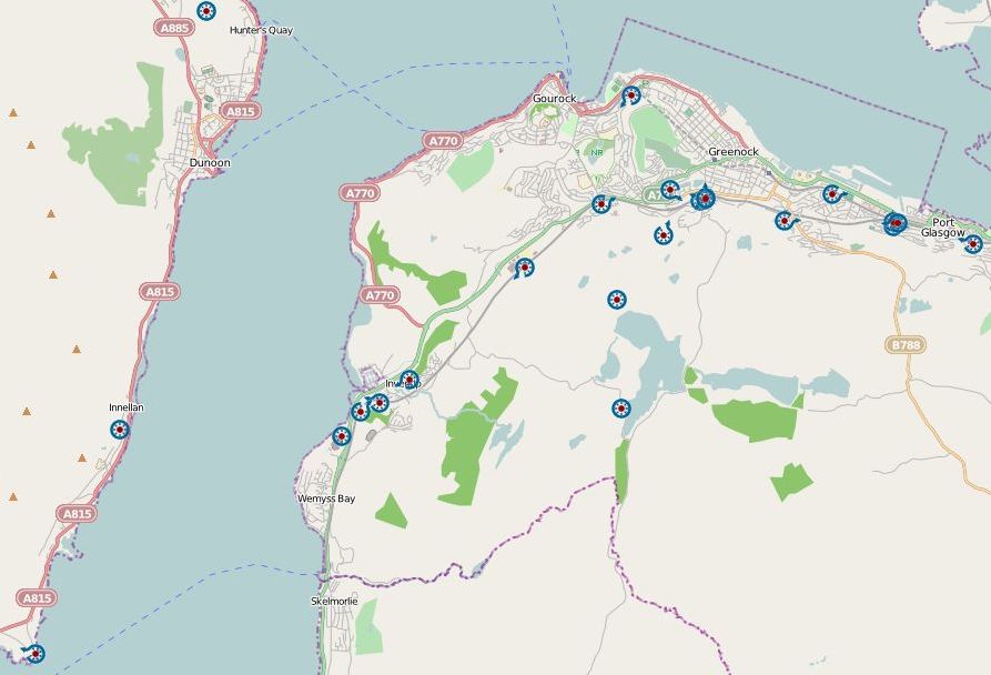 Location Map of the Clyde Muirshiel Regional Park
