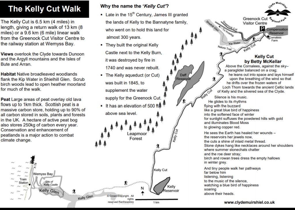 Route Description and Map of Kelly Cut Walk in the Clyde Muirshiel Regional Park