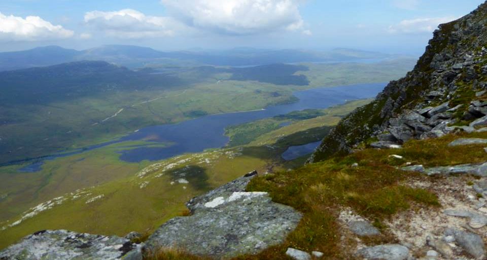 Loch Hope from Ben Hope in Highlands of Northern Scotland