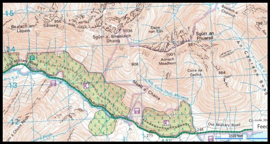 Map of the Three Brothers of Kintail