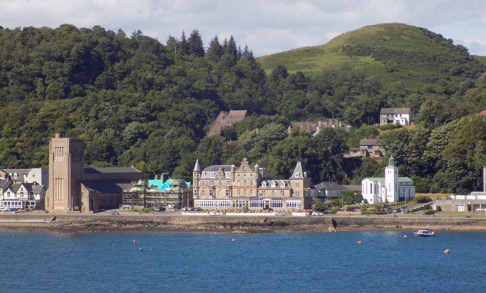 Cathedral and Alexandra Hotel on waterfront at Oban