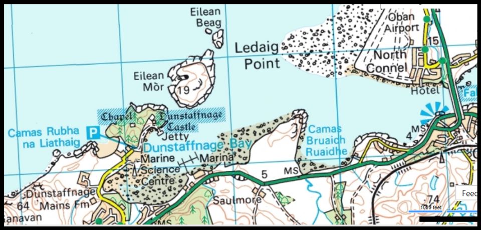 Map of Dunstaffnage Castle