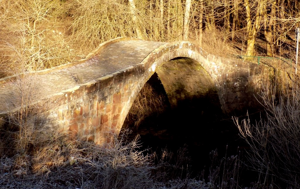 Old packhorse bridge in Strathclyde Country Park