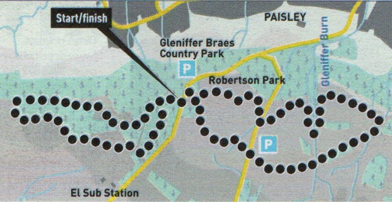 Route Map for Robertson Park in Paisley