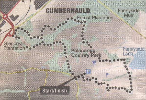 Walking Route Map for Palacerigg Country Park