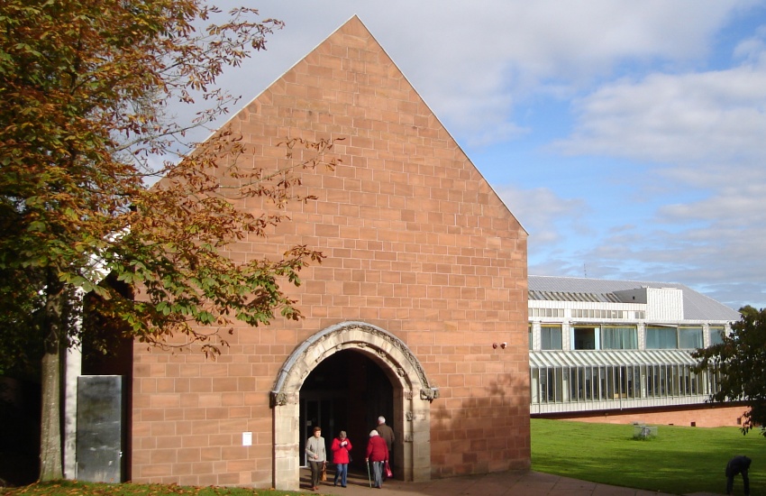 Entrance to the Burrell Gallery Building in Pollok Country Park