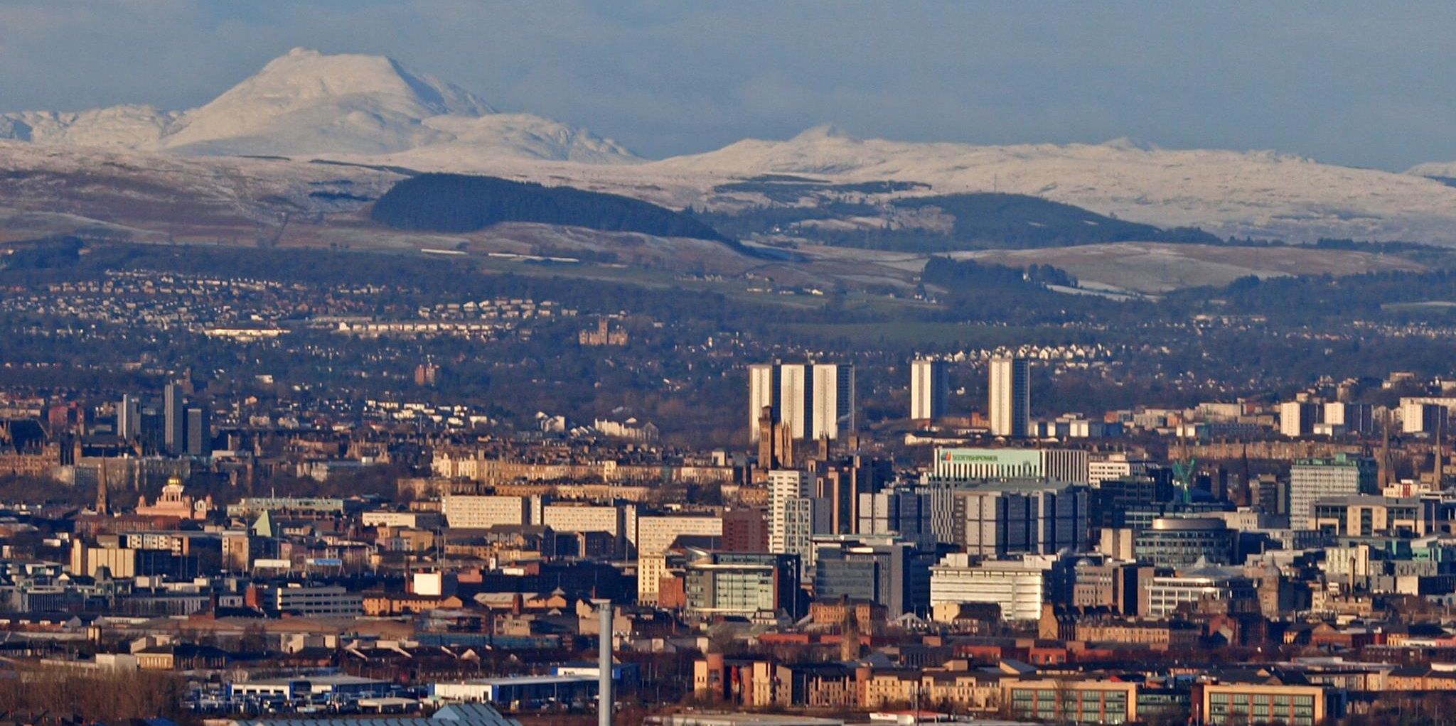 Ben Lomond and Glasgow from Cathkin Braes Country Park