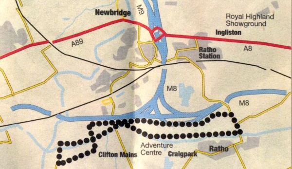 Route Map of Union Canal at Ratho