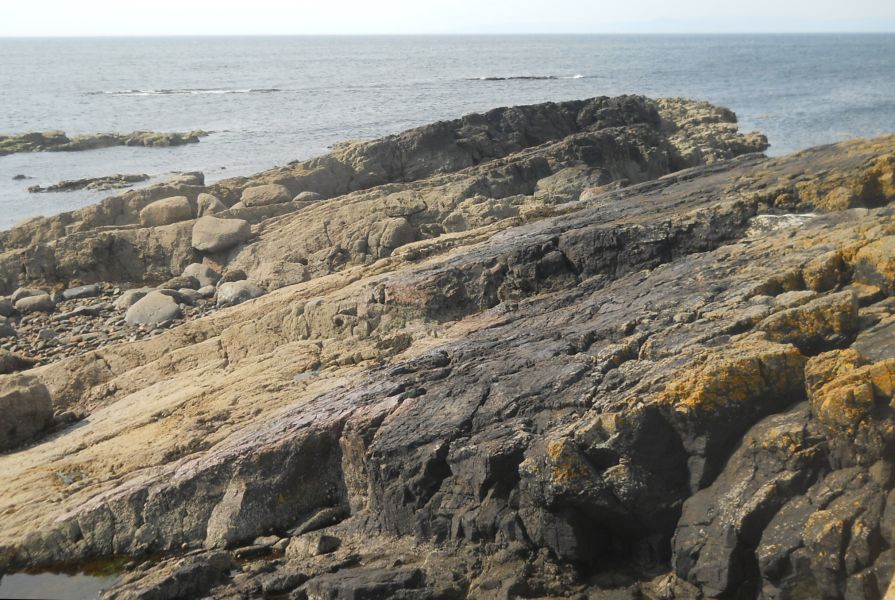Rock outcrops at Saltcoats on the Ayrshire Coast