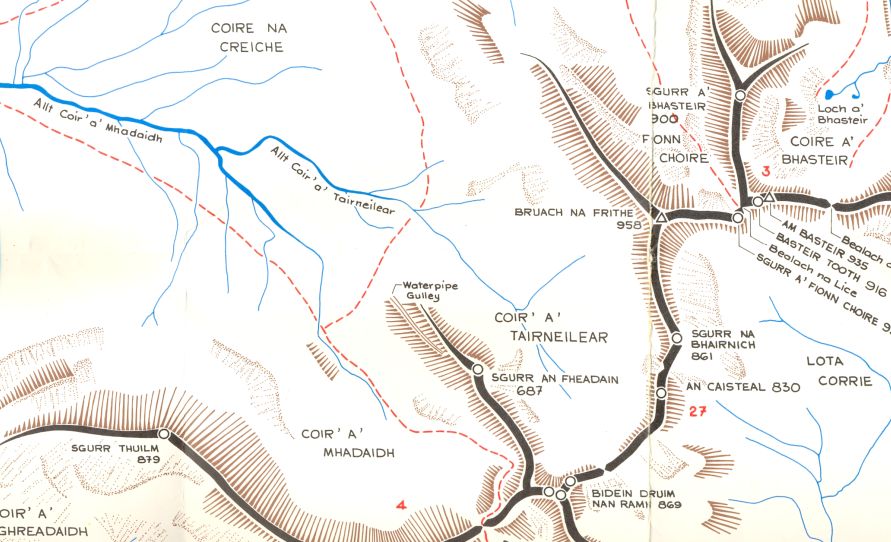 Map showing An Caisteal on the Skye Ridge