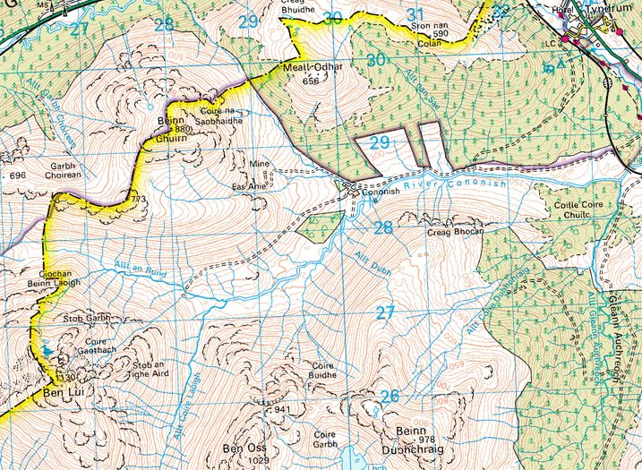 Location Map for Beinn Chuirn