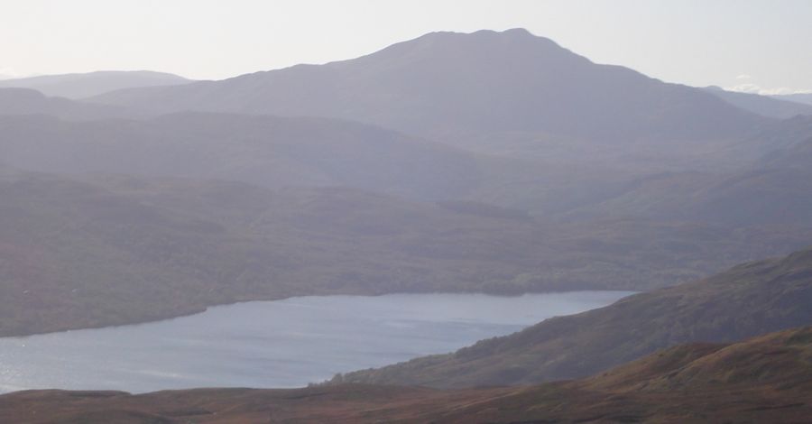 Ben Lomond and Loch Katrine on ascent of Stob Fear-tomhais