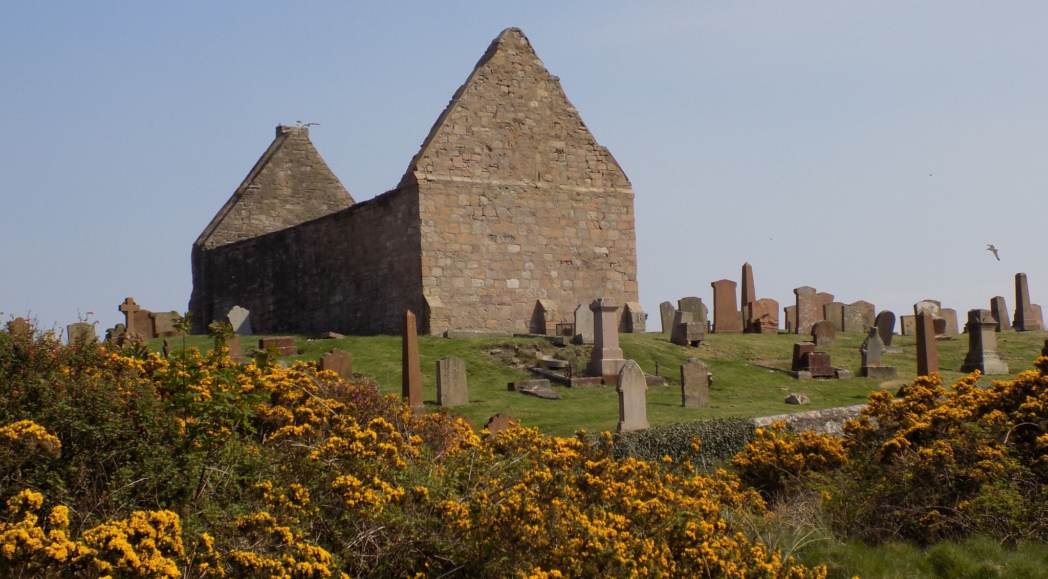 Ruins of Old Parish Church and ancient burial ground in Prestwick