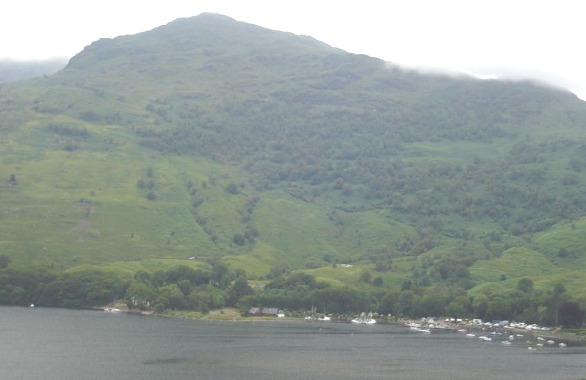 Ardlui on Loch Lomond on approach to Beinglas