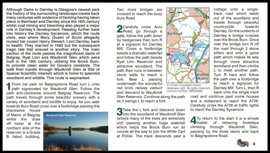 Route Description and Map of Dams to Darnley Country Park