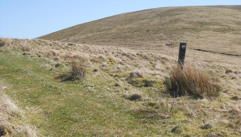 Signpost on the Southern Uplands Way on Glengaber Hill