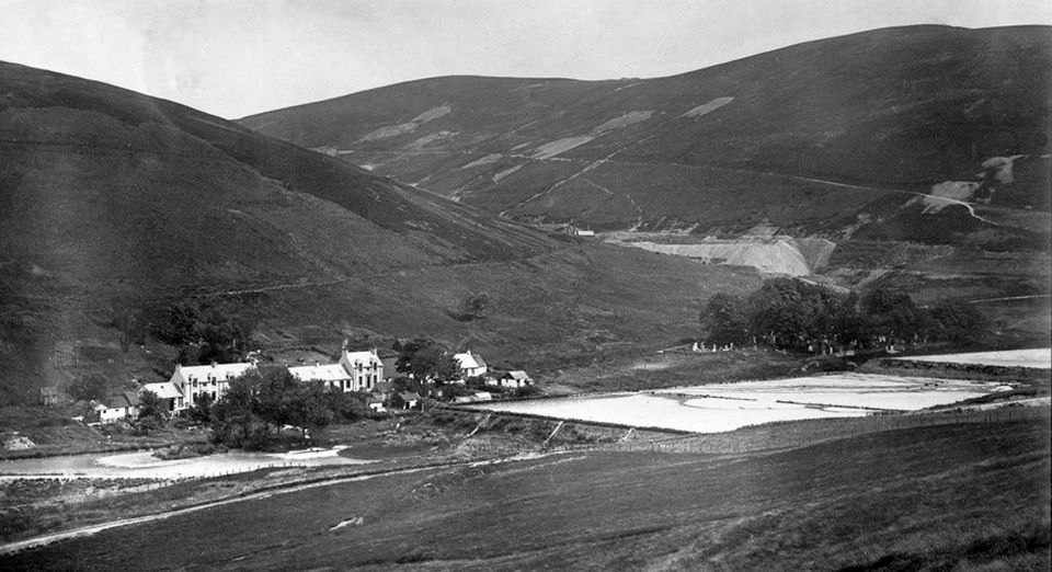 Hills above Wanlockhead - old post card