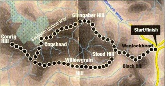 Map and Route Description for Wanlockhead Walk in the Southern Uplands