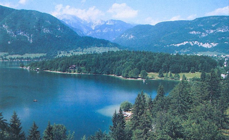 Bohinj Lake in the Julian Alps of Slovenia