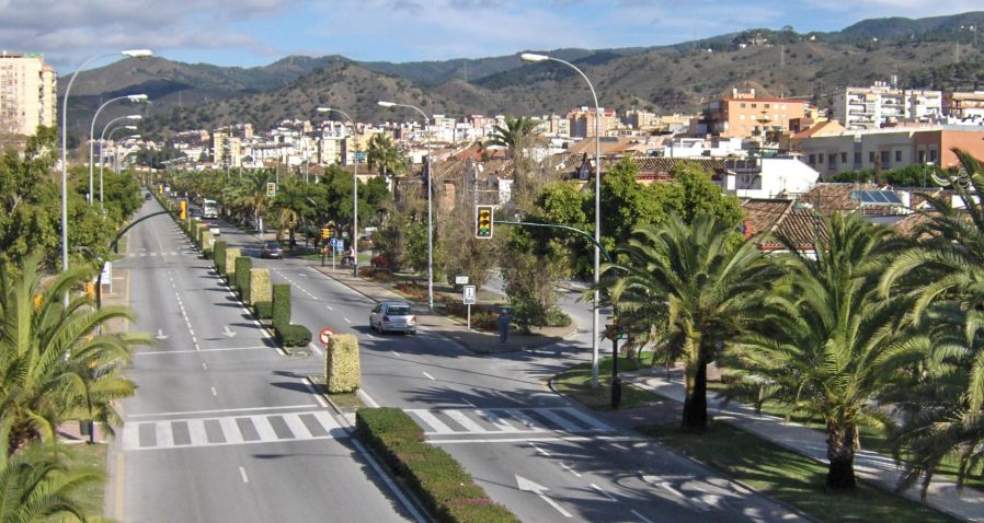 Highway through Malaga on the Costa del Sol in Andalucia in Southern Spain