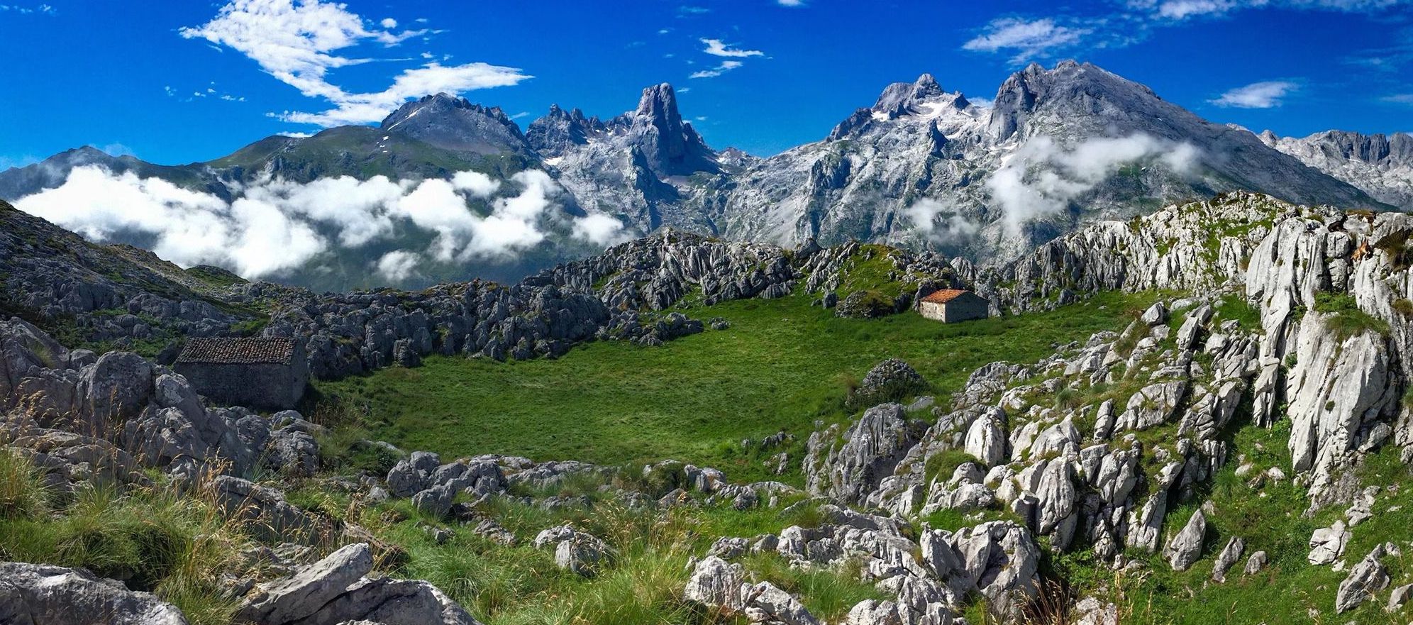 High alpine meadows on approach to Naranjo de Bulnes in the Picos de Europa