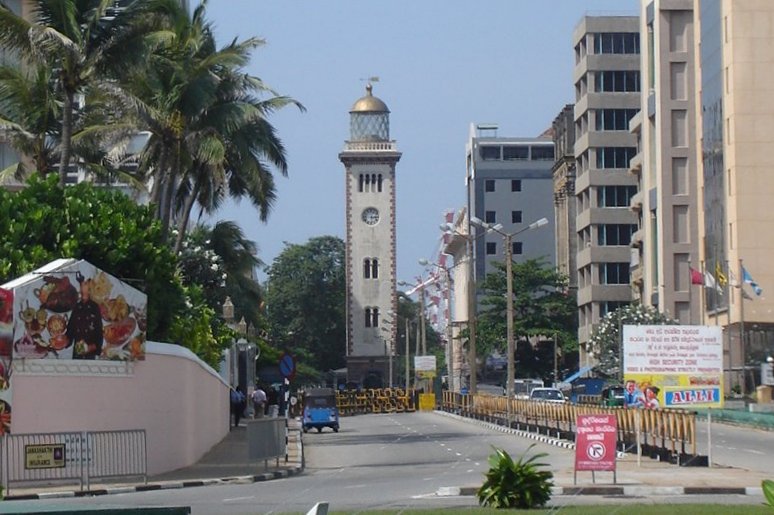 Old Fort Lighthouse Clock Tower in Colombo City, Sri Lanka