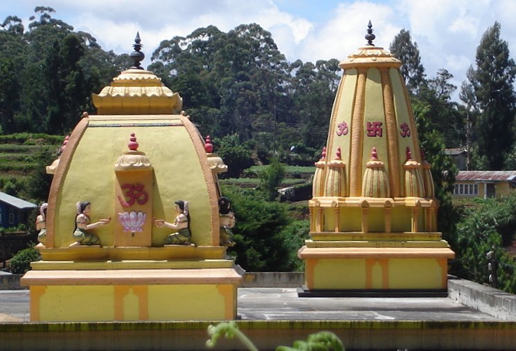 Icons on Hindu Temple in Nuwara Eliya in the Hill Country of Sri Lanka