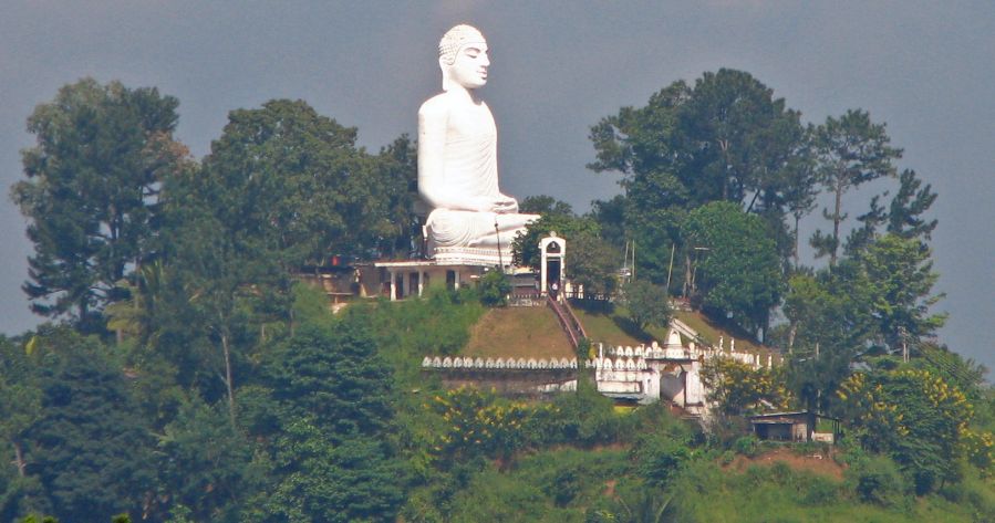 Giant Buddha Statue overlooking Kandy Lake