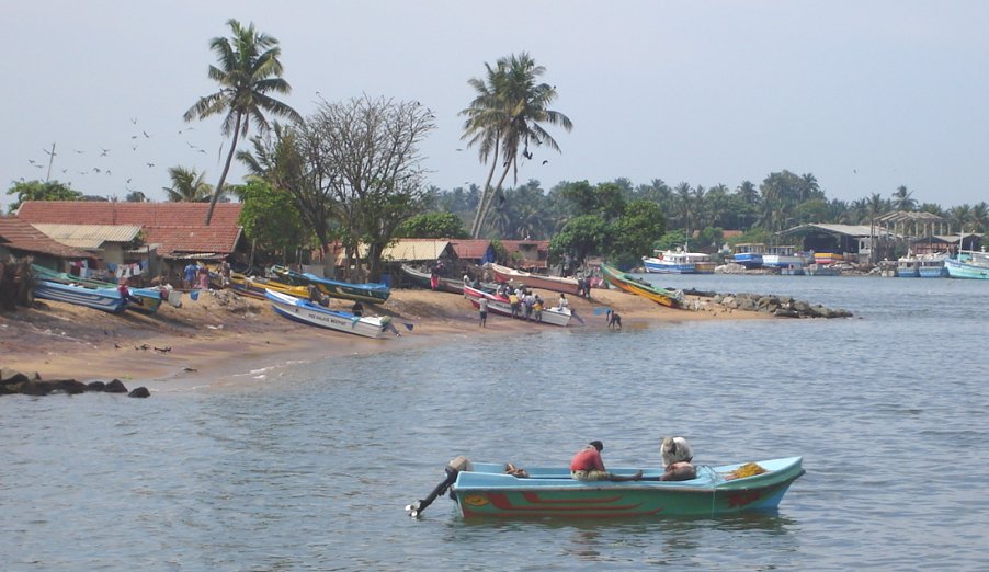 Fishing boats at the waterfront at Negombo Town