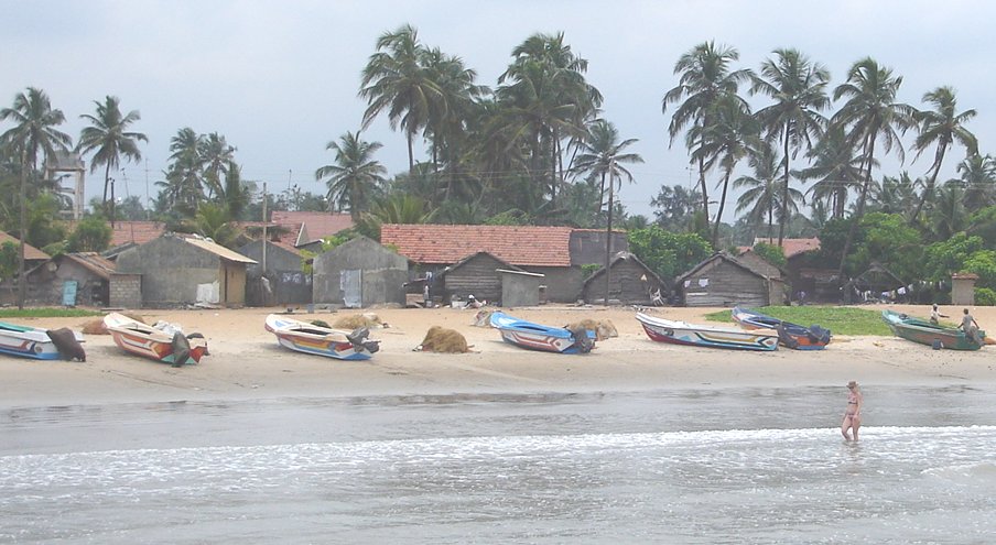 Fishing Village at Negombo Beach on West Coast of Sri Lanka