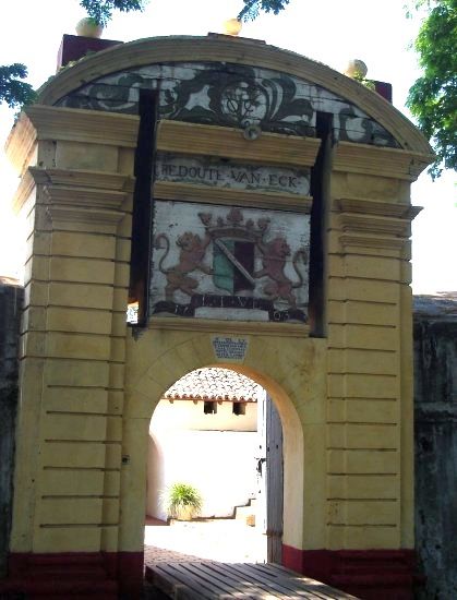 Gate in Dutch Star Fort in Matara on the South Coast of Sri Lanka