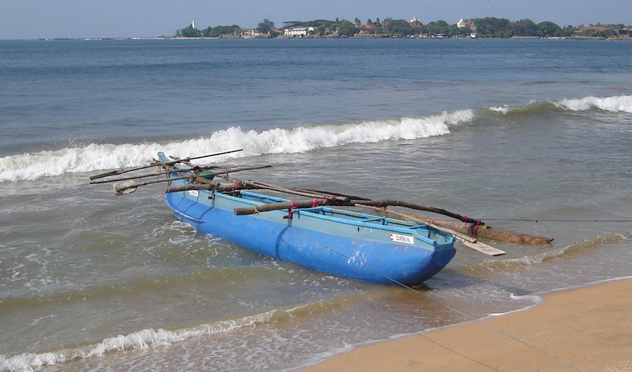 Outrigger Fishing Boat at Galle Beach