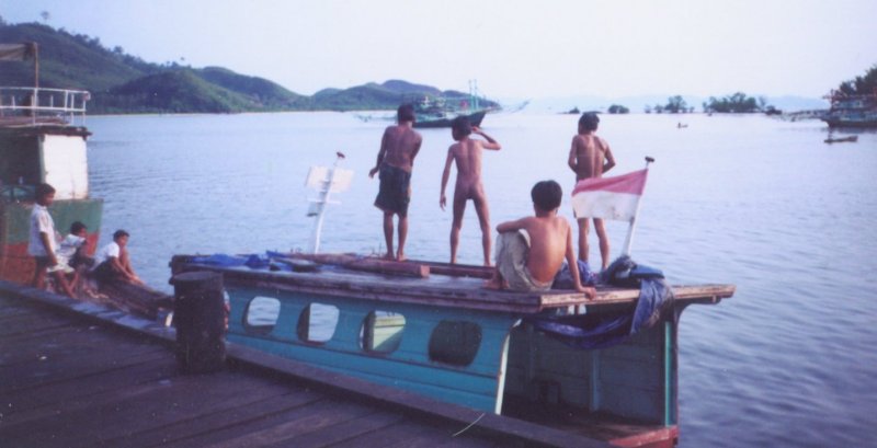 Young Indonesians at Sibolga Port in Sumatra on the West Coast of Sumatra