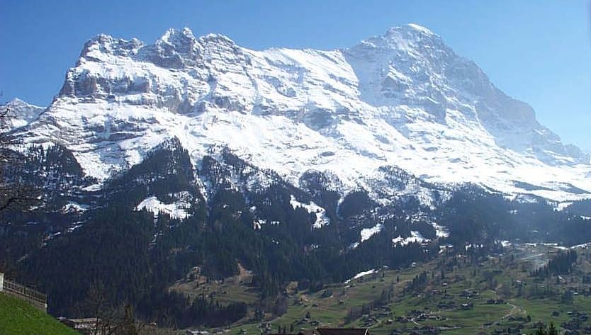 The Eiger above Grindelwald in the Bernese Oberlands of Switzerland