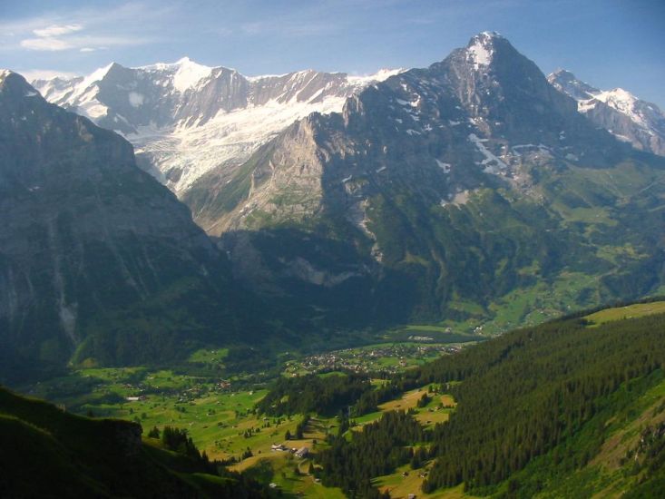 Grindelwald beneath The Eiger in the Bernese Oberlands of Switzerland
