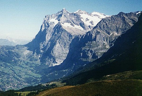 Grindelwald and Wetterhorn in the Bernese Oberlands of Switzerland