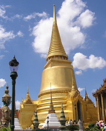 Chedi in Wat Phra Kaew ( Temple of the Emerald Buddha ) in Bangkok