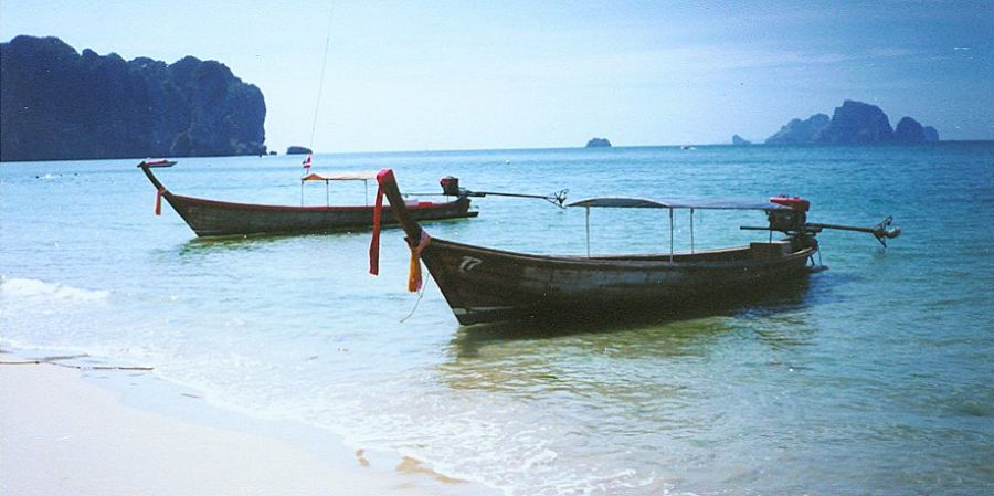 Boats at Ao Nang near Krabi in Southern Thailand