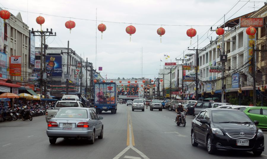 Main Street in Krabi Town in Southern Thailand