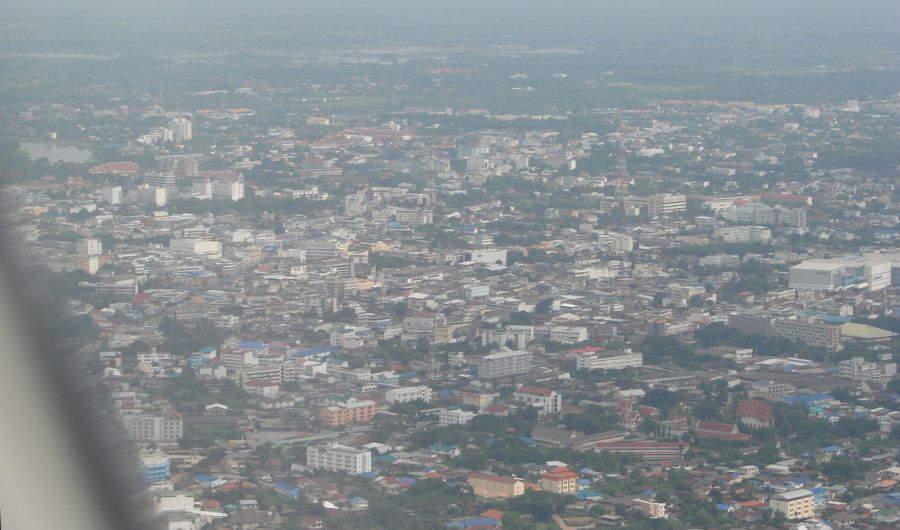Aerial view of Udon Thani in Northern Thailand