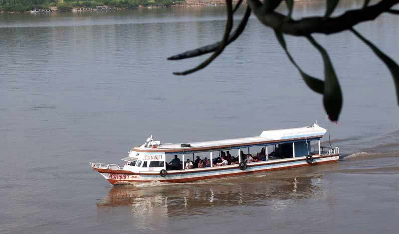 Ferry Boat in Maekong River at Nong Khai 