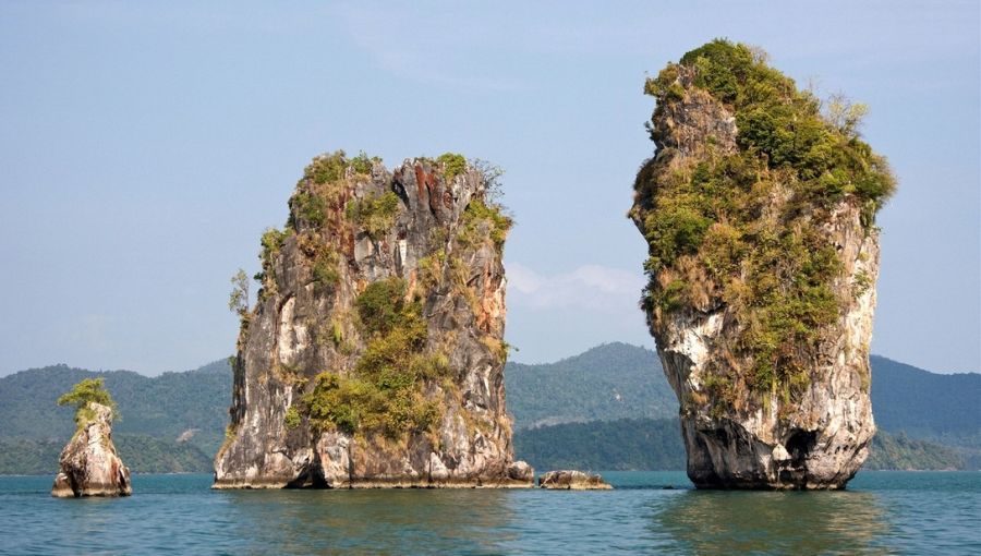 Limestone Islets in Phang Nga Bay in Southern Thailand