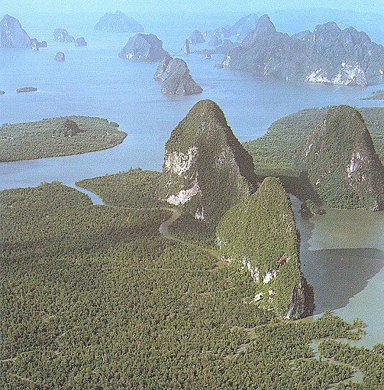 Aerial View of Phang Nga Bay in Southern Thailand