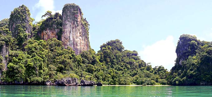 Limestone Outcrops in Phang Nga Bay in Southern Thailand