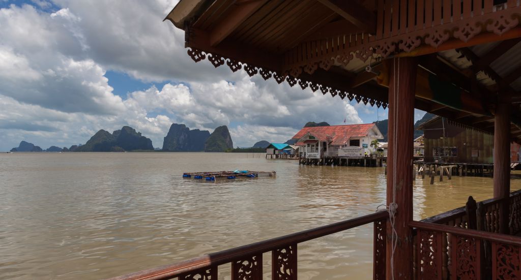 View from Moslem Village on Ko Panyi in Phang Nga Bay in Southern Thailand