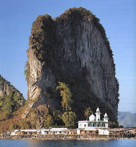 Mosque in Moslem Village on Ko Panyi in Phang Nga Bay in Southern Thailand