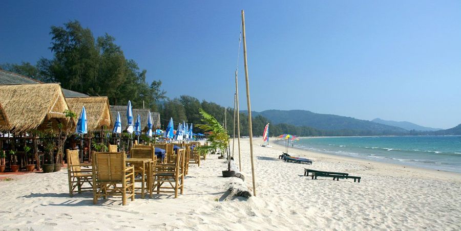 Beach at Ao Bang Tao on Ko Phuket in Southern Thailand