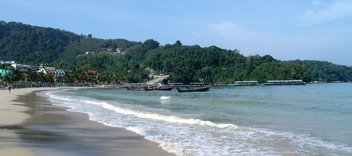 Beach at Ao Patong on Ko Phuket in Southern Thailand