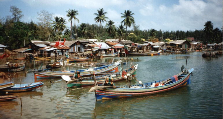 Fishing Village at Narathiwat in Southern Thailand